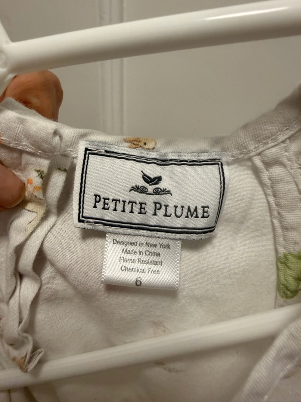 Petite Plume Girls White Spring Nightgown - Soft Cotton - Picture 3 of 4